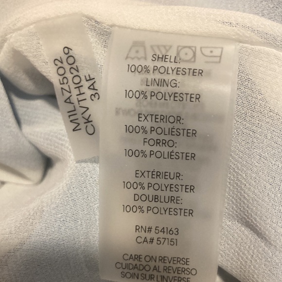 Calvin Klein Floral Print Chiffon Ruffle Trim V-Neck Long Sheer Sleeve Top, - Picture 8 of 11